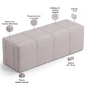 Ver imagem 6 de Kit Cabeceira Cama Box Casal 140cm com Calçadeira Roma W01 Linho Bege - Lyam Lyam Decor