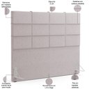 Ver imagem 5 de Kit Cabeceira Cama Box Casal 140cm com Calçadeira Roma W01 Linho Bege - Lyam Lyam Decor
