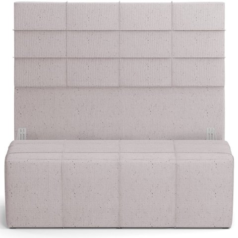 Kit Cabeceira Cama Box Casal 140cm com Calçadeira Roma W01 Linho Bege - Lyam Lyam Decor