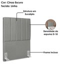 Ver imagem 6 de Cabeceira e Recamier Bau Solteiro 90 Cm Dalia Linho Cinza Escuro Artte Cinza Escuro