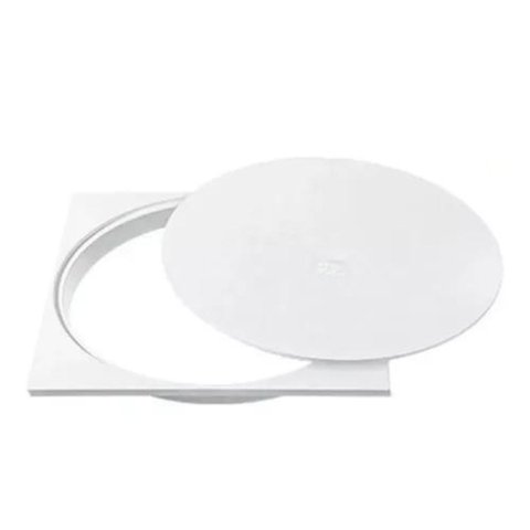 Tampa Caixa Gordura Quadrada e Inspeção Branco 250mm Limpeza