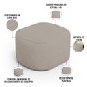 Ver imagem 3 de Puff Decorativo Orgânico para Living Quarto 70cm Doha W01 Linho Bege - Lyam Decor