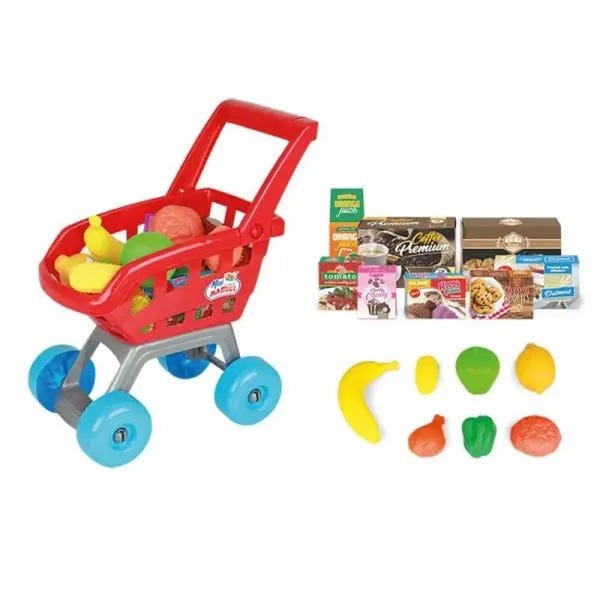 Carrinho De Mercado Infantil Com Frutas Homeplay | MadeiraMadeira