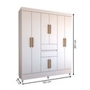 Ver imagem 4 de Guarda-roupa Solteiro Leal 8 Portas 2 Gavetas Branco - Panorama Móveis