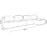 Sofá 5 Lugares com Chaise Direito Sala Living 328cm Arlo F04 Bouclê Bege - Lyam Decor - 3