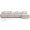Sofá 5 Lugares com Chaise Direito Sala Living 328cm Arlo F04 Bouclê Bege - Lyam Decor - 2