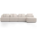 Ver imagem 2 de Sofá 5 Lugares com Chaise Direito Sala Living 328cm Arlo F04 Bouclê Bege - Lyam Decor