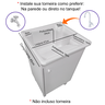 Tanque 26l com Gabinete 46cm 1 Porta + Sifão Entregue Montado Cor: Tanque Branco - 5