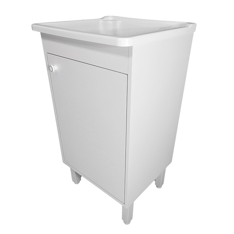 Tanque 26l com Gabinete 46cm 1 Porta + Sifão Entregue Montado Cor: Tanque Branco