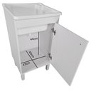 Ver imagem 3 de Tanque 26l com Gabinete 46cm 1 Porta + Sifão Entregue Montado Cor: Tanque Branco