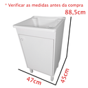 Ver imagem 2 de Tanque 26l com Gabinete 46cm 1 Porta + Sifão Entregue Montado Cor: Tanque Branco