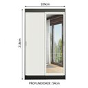 Ver imagem 3 de Guarda-Roupa Solteiro Madesa Tokio 2 Portas de Correr com Espelho 2 Gavetas Preto/Branco Cor:Preto/B