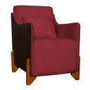 Ver imagem 1 de Poltrona Composê Heloisa Couro Marrom Veludo Vermelho
