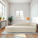Ver imagem 1 de Recamier Curvo Orgânico 180cm 3 Lugares Lado Esquerdo para Sala de Estar Bouclé Paris