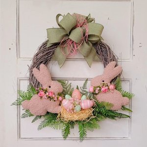 Guirlanda Dois Coelhos Rosê 56x53