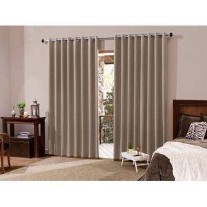 Cortina Blackout Tecido Quarto Casal Sala 3,00x2,30 M - Bege Claro