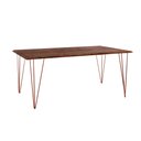 Ver imagem 1 de Mesa de Jantar Industrial Clips de Ferro Cobre Tampo Retangular Amêndoa 135x75