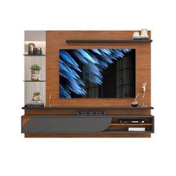 Painel Grande Para TV 60 Polegadas Com Espelho Freijó Cinza Urbano Rufus Shop JM - 2