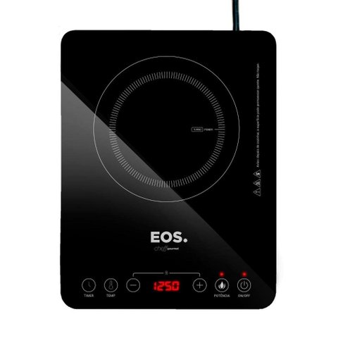 Cooktop de Indução 1 Boca Eos Cheff Gourmet 2000w Preto Eci01ppb Bivolt