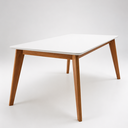 Ver imagem 3 de Mesa de Jantar Paris Madeira Maciça 180x90cm Tampo Retângular Vidro Móveis Minas Off White