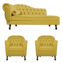 Ver imagem 2 de Kit Diva Recamier Diana 185cm Lado Direito e 02 Poltronas Julia Suede - Doce Sonho Móveis RECAMIER D