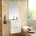 Ver imagem 2 de Armário Balcão Gabinete Para Banheiro 60cm Com 03 Gavetas Pietra B06 Branco Brilho - Lyam Decor