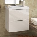 Ver imagem 3 de Armário Balcão Gabinete Para Banheiro 60cm Com 03 Gavetas Pietra B06 Branco Brilho - Lyam Decor