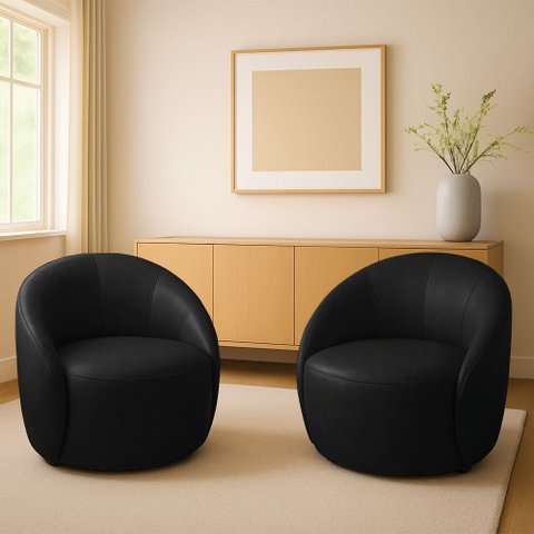 Poltrona Decorativa Orgânica Kit 2 Lua Sintético Pu D03 - D’Rossi