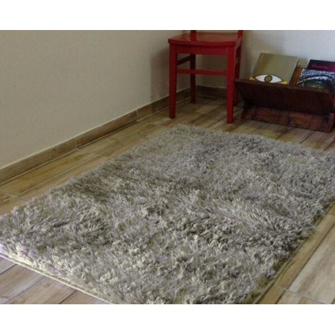 Tapete Sala Shaggy Macio 1,00 x 1,50 M Antiderrapante Gelo