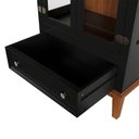 Ver imagem 2 de Cristaleira Madeira Maciça Rústico 2 Portas 1 Gaveta Preto/Amêndoa - Apaixone & Decore