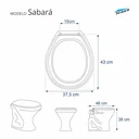 Ver imagem 2 de Assento Sanitário Poliester Com Amortecedor Sabara Salmão Para Vaso Icasa