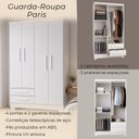 Ver imagem 2 de Guarda Roupa Multiuso Paris 4 Portas 2 Gavetas com Corrediças Telescópicas Casal ou Solteiro Branco