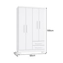Ver imagem 4 de Guarda Roupa Multiuso Paris 4 Portas 2 Gavetas com Corrediças Telescópicas Casal ou Solteiro Branco