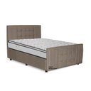 Ver imagem 1 de Cama com Cabeceira King Size Estofada Uvaia 195cm Suede: Capuccino