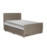 Cama com Cabeceira King Size Estofada Uvaia 195cm Suede: Capuccino - 1
