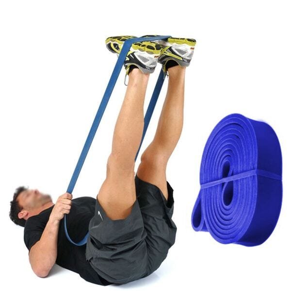 Extensor Faixa Elastica Exercicio Super Band Latex Resistencia Crossfit Azul - 2