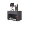 Mesa Cabeceira Suspensa com Nicho e 1 Gaveta Estilo Compacto:cinza - 4