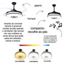 Ver imagem 4 de Ventilador de Teto Pá Retrátil com Controle e Som Bluetooth