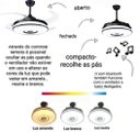 Ver imagem 4 de Ventilador de Teto Pá Retrátil com Controle e Som Bluetooth