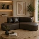 Ver imagem 3 de Sofá 200cm Luxo Sala Virginia 2 Lugares Corino Modena Marrom