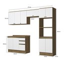 Ver imagem 3 de Armário de Cozinha Completa Torre Quente 100% Mdf 270cm Nogueira/branco Celeste Kappesberg