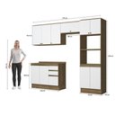 Ver imagem 4 de Armário de Cozinha Completa Torre Quente 100% Mdf 270cm Nogueira/branco Celeste Kappesberg