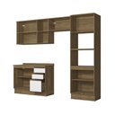 Ver imagem 5 de Armário de Cozinha Completa Torre Quente 100% Mdf 270cm Nogueira/branco Celeste Kappesberg