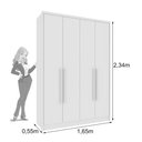 Ver imagem 4 de Guarda-Roupa Casal com 4 Portas e 2 Gavetas 165cm Multimóveis CR35487 Neve