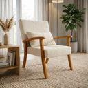 Ver imagem 2 de Kit 2 Poltrona Jade Boucle Almofada Estofada Sala de Estar Moderna Decorativa:bege Sisal