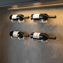 Ver imagem 4 de Kit 4 Suportes Adega Suspensa Aço Reforçado Design Moderno Porta Garrafa de Vinho Preto
