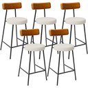 Ver imagem 1 de Kit 05 Banquetas Baixa Cozinha Sala Jantar Bancada Milão L02 Couríssimo Whisky Champagne - lyam deco