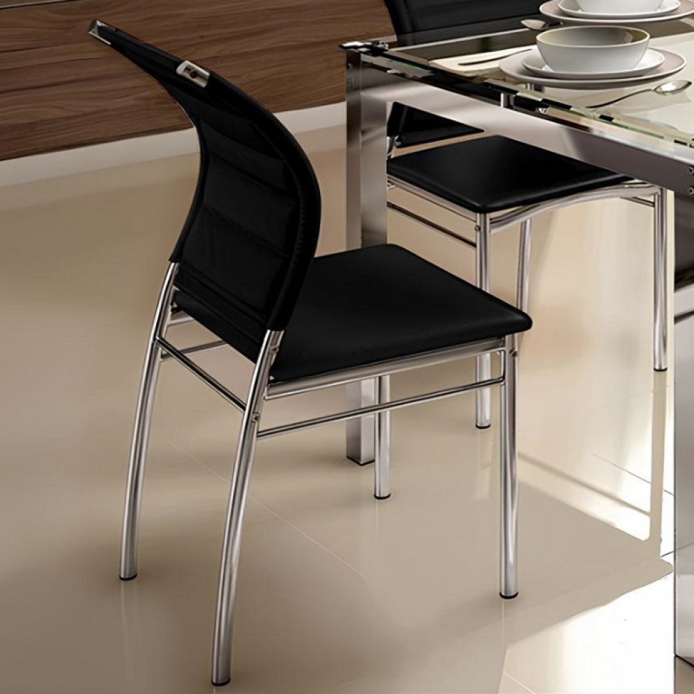 Conjunto de Mesa Ornata 90x90cm com 4 Cadeiras Verena Cromado e Tampo de Vidro Tubform - 3