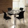 Conjunto de Mesa Ornata 90x90cm com 4 Cadeiras Verena Cromado e Tampo de Vidro Tubform - 1