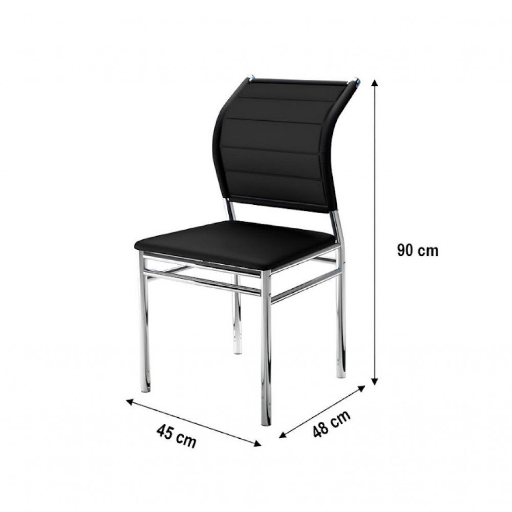 Conjunto de Mesa Ornata 90x90cm com 4 Cadeiras Verena Cromado e Tampo de Vidro Tubform - 7